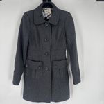 Anthropologie  Tulle Grey Wool‎ Blend Long Pea Coat Size S Peacoat Preppy Classic Photo 7