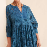 Anthropologie dRA Los Angeles Yara Eyelet Mini Dress L Cornflower Blue Cotton Size L Photo 0