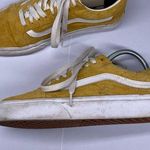 Vans Size W 8 M 6.5 Mustard Yellow White Suede Old Skool Sneaker Scotchgard Photo 0
