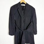 ZARA  Women Tie Belt Blazer Black 2110/454 Size Large Oversized Cinched Waist Photo 2
