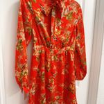 Forever 21 Bird with flower orange dress with neck bow tie Photo 2