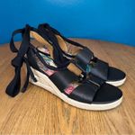 Patricia Nash  Riva Wedge Espadrille Black Lace Up Ankle Wrap Sandals Women’s 10 Photo 1