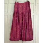 Soft Surroundings  purple gold metallic bubble hem midi skirt xs Photo 8