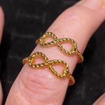 Gold Plated Sterling Silver Braided Infinity Ring Size 7,8 Photo 3