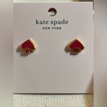 Kate Spade  Hot Pink and Gold Spade Earrings Photo 1