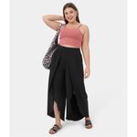 Halara Black High Waisted Flowy Wide Leg Slit Palazzo Pants Sz 2XL Photo 6