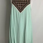Umgee  Sleeveless Mint Green Bead & Metallic Detail Short Shift Dress S Photo 0