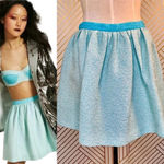 Opening Ceremony  Blue Jacquard Fit & Flare Skirt‎ Photo 1