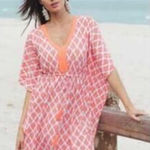 Cabana Life Women's Swim Coverup Dress Coral Sz XS Orange Photo 0