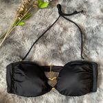 Victoria's Secret Victoria’s secret Black Halter Bikini Top with Gold Heart Detail Photo 0