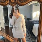 Elegant Cream Sweater Dress Size M Photo 6