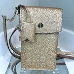 Kate Spade Glitter North South Flap Phone Crossbody, Gold. New without Tags Photo 0