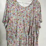 J. Jill Womens Dress Sz 3X Floral Ditsy Short Sleeve Stretch Layered‎ Blue Photo 2