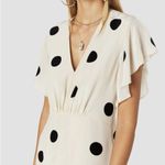 Derek Lam 10 Crosby Ivory & Black Polka Dot V Neck Ruffle Sleeve Dress Photo 1