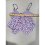 Edikted NEW  Asymmetrical Crop Tank Top Women Small Lilac Coquette Fairy Babydoll Photo 4