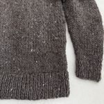 Handmade Alpaca Wool Sweater M/L Fringe Hand Knit Boho Artisan Peru Eco Undyed Brown Size M Photo 5