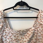 NWT Aritzia Little Moon Horse Print Puff Sleeve Square Neck Blouse L White Size L Photo 2