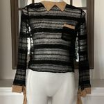 Opening Ceremony  Sheer Lace Blouse in Black, Size S Photo 2