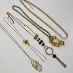 Source Unknown Gold Tone Lot Set of 5 Costume Jewelry Necklaces Bundle Photo 0