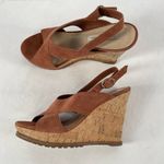 Diane Von Furstenberg ‎ Sylvia Suede Wedge Sandals in Brown Size 8.5 Photo 1