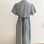 Motherhood Maternity  M Navy Blue & White Modest Maxi Dress Tie Back Photo 4