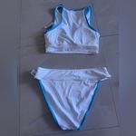 Old Navy  High Waisted Swim Set top M button L white and blue  summer Photo 4