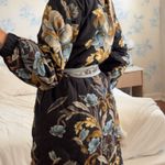 Farm Rio  Coat Blue Patterned Puffer Jacket Long Photo 3