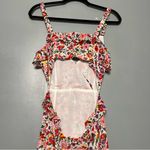 ASTR  the Label Wildflower Ruffle Cutout Floral Midi Dress Red Pink Womens Size M Photo 5
