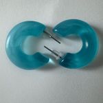 Blue Acrylic Hoop Earrings Photo 2