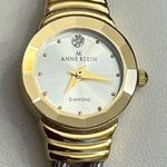 Anne Klein  Ladies Watch Diamond Stainless Two Tone Bracelet Sparkle Gold Dial Photo 3