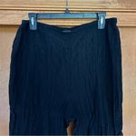 Citron Silk Cotton Blend Crinkle Pull On Pants in Black Size XL Lagenlook Photo 3