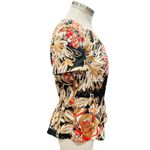 Trina Turk tropical print peplum blouse Size 2 Photo 2