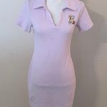 Looney Tunes Womens M Polo Shirt Dress Lavender Embroidered Knit Photo 0