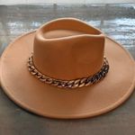 Camel Chain Link Strap Western Fashion Hat Sz O/S Tan Photo 2