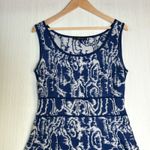Peruvian Connection  Women's Dress Sz S Blue White Sweater Knit A-Line Sleeveless Photo 1