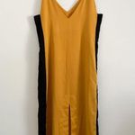 One Teaspoon Queenie Slit Maxi Slip Dress Side Stripe Mustard Sz XXS Photo 2