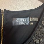 Guess Women’s Dress Fringe Scallop Sleeveless Lined Black Gold Size 4 Photo 2