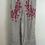 ZARA Striped Cherry Blossom Culottes Wide Leg Pants XS Photo 3