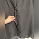 H & M | Dark Brown Sheer Long Sleeve Dressy Button Up Blouse | Size 4 Photo 2