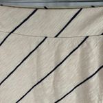 Lou & grey Lou & Grey Skirt Women's Size S Beige Navy Striped Cotton Blend Casual Career Photo 2