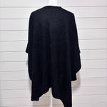 Chico's  Powell Ruana Covering Ruana Black Poncho‎ Wool Blend One Size Photo 3