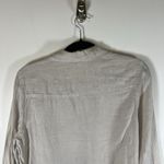 C&C California C & C California Womens M 100% Linen Button Up Blouse Long Sleeve Tan Beach Photo 6