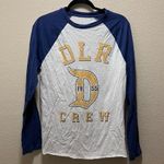 Disney  Parks Vintage DLR Resort Blue White Long Sleeve Baseball Tee Size Small Photo 2