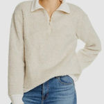 DONNI. Cream Quarter Zip Sherpa Pullover Size L Photo 0