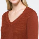 Stitch Fix  RD Style Josslyn V-Neck Sweater Burnt Orange Chunky Knit Cotton Large Photo 1
