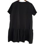 ZARA  Baby Doll Oversized Boxy Short Sleeve Pleated Mini Shirt Dress L Black Photo 5