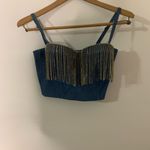 Denim Rhinestone Tassel Bustier Blue Size undefined Photo 1