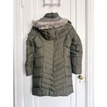 Eddie Bauer • Sun Valley Down Parka green puffer quilted hood faux fur trim 650 Photo 11