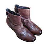 Venturini Eleganza Brown Leather Ankle Boots Women size 7 Photo 2
