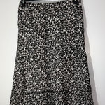 kim rogers Linen  Black and White Patterned Midi Skirt Lined tier‎ medium petite Photo 0